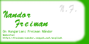 nandor freiman business card